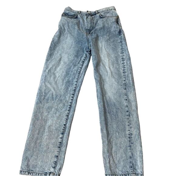 ASOS jeans high waist straight leg acid/stone washed denim pants SZ 26"X36" - Picture 2 of 8